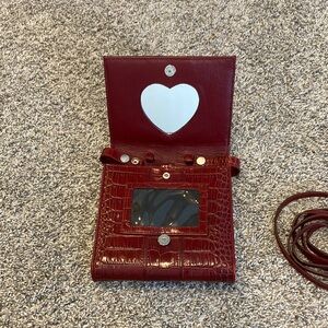 Brighton Collectibles Crocodile-Embossed Burgundy Handbag